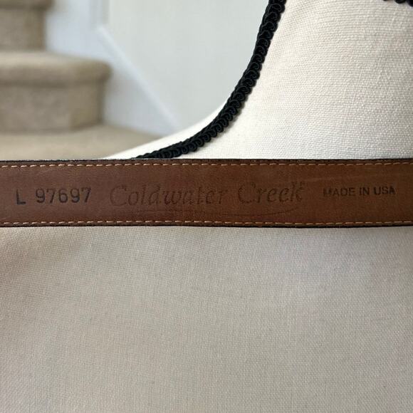 Coldwater Creek Black Embossed Alligator & Silver Filigree Buckle Belt (L) - Picture 7 of 8